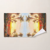 Ocean Beach Tropical Palm Trees Sun Bath Towel Set Bad Handdoek (Handdoek)