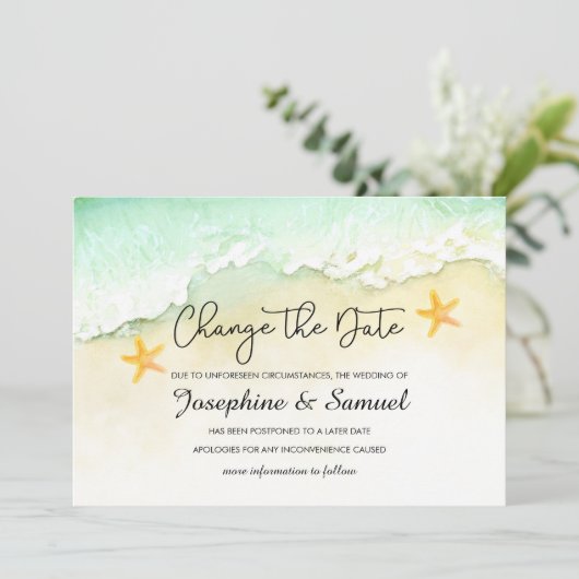 Ocean Beach Tropical Summer verander de datum Kaart (Staand voorkant)