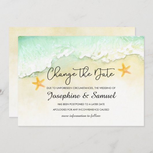 Ocean Beach Tropical Summer verander de datum Kaart (Voorkant / Achterkant)