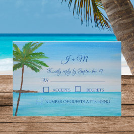 Ocean Beach Tropisch 50ste Huwelijksjubileum RSVP Kaartje