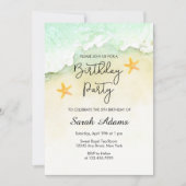 Ocean Beach Tropische Waterverf 5e verjaardag Kaart (Voorkant)