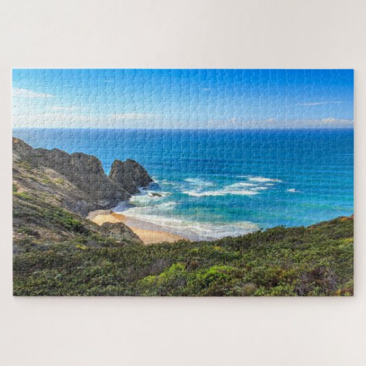 Ocean Beach Turquoise Water Portugal Painting Legpuzzel (Horizontaal)