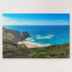 Ocean Beach Turquoise Water Portugal Schilderij Legpuzzel