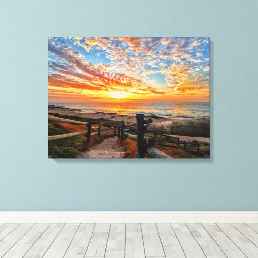 Ocean Beach Uitzicht Tropical Sunset Paradise Drea Canvas Afdruk (Insitu (Houten vloer))