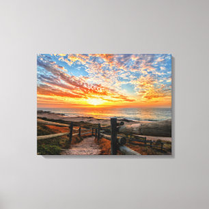 Ocean Beach Uitzicht Tropical Sunset Paradise Drea Canvas Afdruk