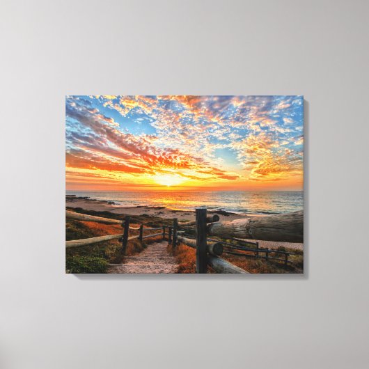 Ocean Beach Uitzicht Tropical Sunset Paradise Drea Canvas Afdruk (Voorkant)
