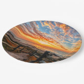 Ocean Beach Uitzicht Tropical Sunset Paradise Drea Papieren Bordje (Gekanteld)
