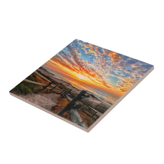 Ocean Beach Uitzicht Tropical Sunset Paradise Drea Tegeltje (Zijkant)