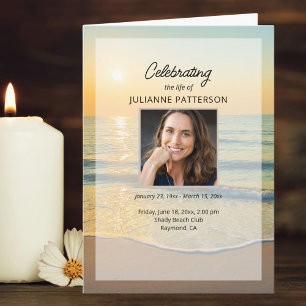 Ocean Beach Uw foto Viering van het leven Begrafen Programma