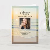 Ocean Beach Uw foto Viering van het leven Begrafen Programma (Voorkant)