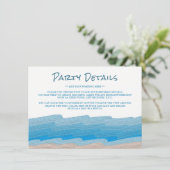 Ocean Beach Verjaardag Party Details Kaart (Staand voorkant)