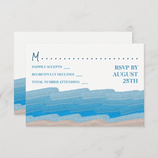 Ocean Beach verjaardagsfeestje RSVP Kaart (Voorkant / Achterkant)