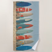  Ocean Beach Vibes Retro Summer SurfBoards Strandlaken (Voorkant)