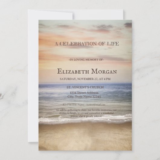 Ocean Beach viering van het leven Kaart (Voorkant)