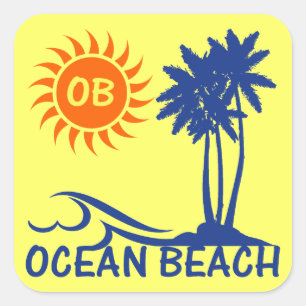 Ocean Beach Vierkante Sticker
