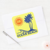 Ocean Beach Vierkante Sticker (Envelop)