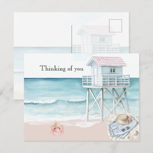 Ocean Beach View Thinking of You Briefkaart (Voorkant / Achterkant)