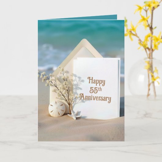 Ocean Beach voor het 55e Jubileum Kaart (Gele Bloem)