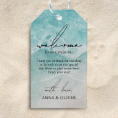 Ocean Beach Waterverf Bruiloft Welkom Cadeaulabel