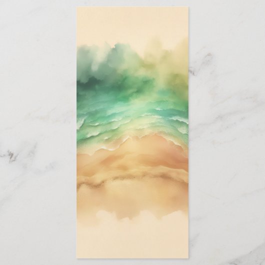 Ocean Beach Waterverf Elegante kalligraaf Menu (Achterkant)