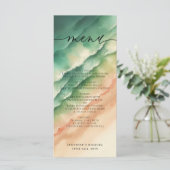 Ocean Beach Waterverf Elegante kalligraaf Menu (Staand voorkant)