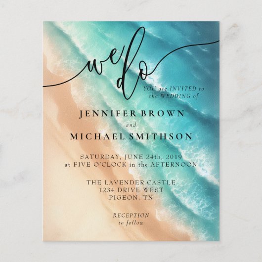 Ocean Beach Waterverf Handtekening Dat doen we Flyer (Voorkant)