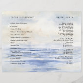 Ocean Beach Waterverf huwelijksceremonie programma (Achterkant)