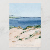 Ocean Beach Waterverf Kustbruiloft uitnodiging (Achterkant)