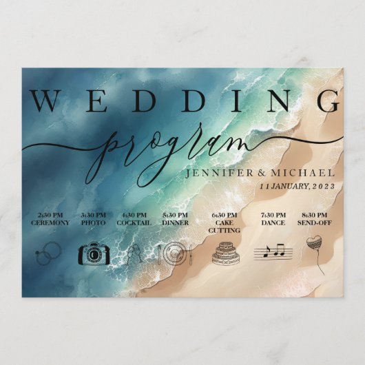 Ocean Beach Waterverf Signature Wo Programmakaart (Voorkant)