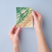 Ocean Beach Waterverf Zomer Zand Groen Beige Flyer (Hand)