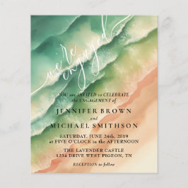 Ocean Beach Waterverf Zomer Zonneset Flyer