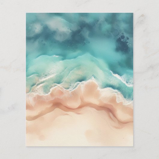 Ocean Beach Waterverf Zomerdiner Flyer (Achterkant)