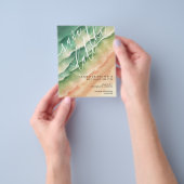 Ocean Beach Waterverf Zomergroene zon Flyer (Hand)