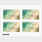 Ocean Beach Waterverf Zomerzon Rechthoekige Sticker (Vel)