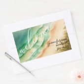 Ocean Beach Waterverf Zomerzon Rechthoekige Sticker (Envelop)