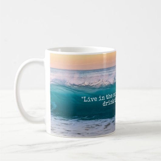 Ocean Beach Wave Emerson Quote Tea of Koffiemok (Links)