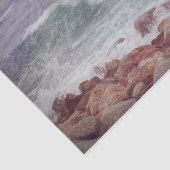 Ocean Beach Waves Blauwgroen Nautical Digital Art  Tissuepapier (Detail)