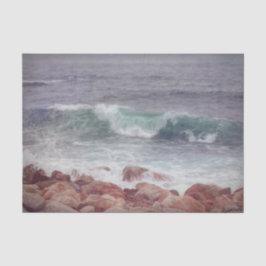 Ocean Beach Waves Blauwgroen Nautical Digital Art  Tissuepapier