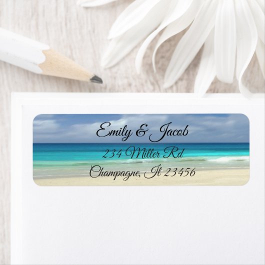 Ocean Beach Waves Return Address Labels (Insitu)