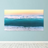 Ocean Beach Waves Sunset Canvas Afdruk (Insitu (Houten vloer))