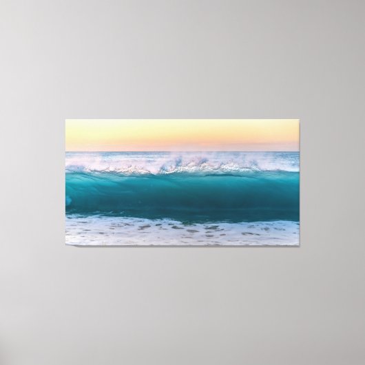 Ocean Beach Waves Sunset Canvas Afdruk (Voorkant)