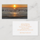 Ocean Beach Waves Sunset Natuur Photo Travel Visitekaartje (Voorkant / Achterkant)