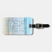 Ocean Beach Waves Travel Photo Salty Sandy Happy Bagagelabel (Voorkant horizontaal)