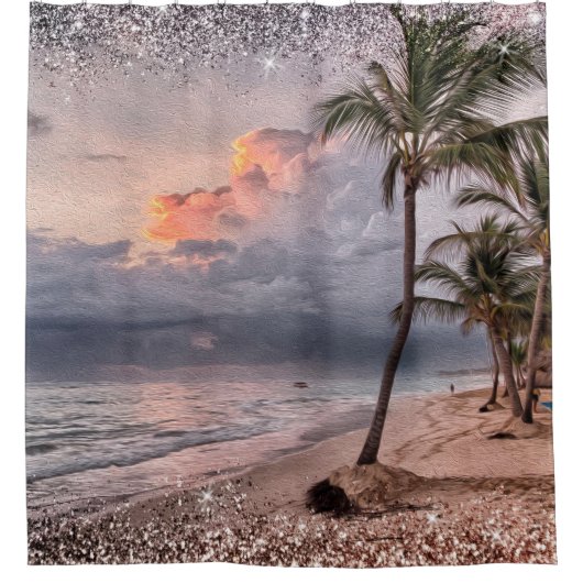 Ocean Beach Waves Tropical Island Douchegordijn (Voorkant)