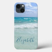 Ocean Beach Waves Voeg Jouw namen toe Case-Mate iPhone Case (Achterkant)