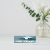 Ocean Beach Waves Zee Blue Blauwgroen Photo Travel Mini Visitekaartje (Staand voorkant)