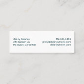 Ocean Beach Waves Zee Blue Blauwgroen Photo Travel Mini Visitekaartje (Achterkant)