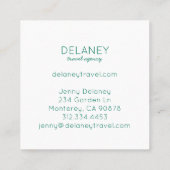 Ocean Beach Waves Zee Green Photo Travel Vierkante Visitekaartje (Achterkant)