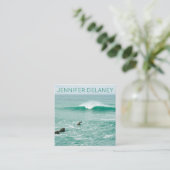 Ocean Beach Waves Zee Green Photo Travel Vierkante Visitekaartje (Staand voorkant)