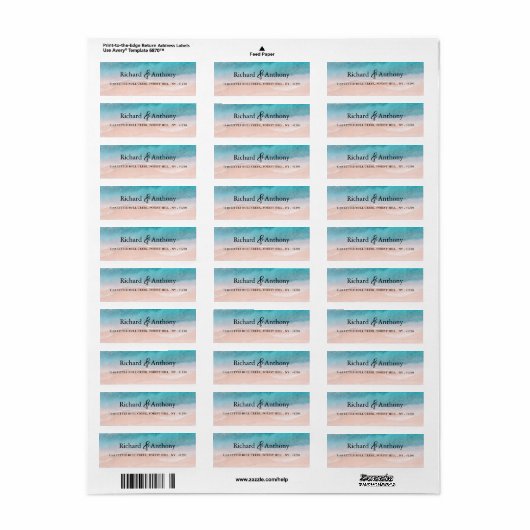 Ocean Beach Wedding Etiket (Full Sheet)